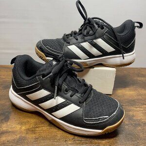 Adidas Ligra 7 Youth Sz 1 Volleyball Shoes Black White Gum FZ4681